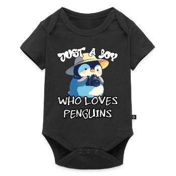 Juste un garçon qui aime les pingouins - Body à manches courtes Premium Bébé - noir - Devant