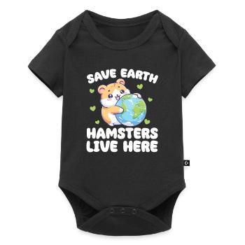 Sauvez la Terre Les hamsters vivent ici Jour de la Terre - Body à manches courtes Premium Bébé - noir - Devant