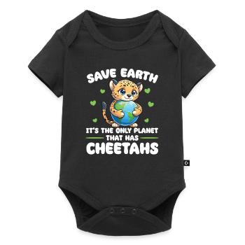 Ist der einzige Planet mit Geparde Earth Day - Baby Premium Kurzarmbody - Schwarz - Vorne