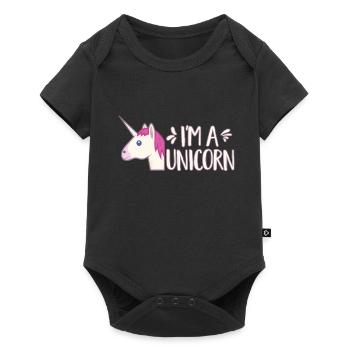 Je suis une licorne Jolie licorne arc-en-ciel Magical Girl - Body à manches courtes Premium Bébé - noir - Devant