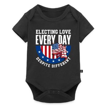 Electing Love Every Day Unity Patriotic American - Baby Premium short-sleeve bodysuit - black - Front