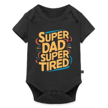 Super papa Super fatigué Dictons drôles - Body à manches courtes Premium Bébé - noir - Devant
