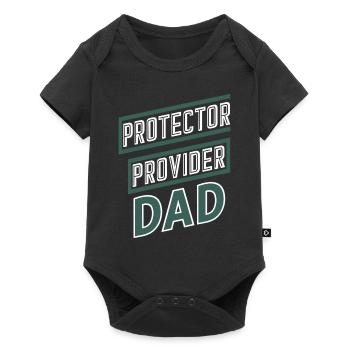 Protector Provider Dad Stolzer Vater - Baby Premium Kurzarmbody - Schwarz - Vorne