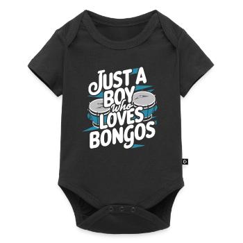 Bongo Musik Geschenk - Baby Premium Kurzarmbody - Schwarz - Vorne