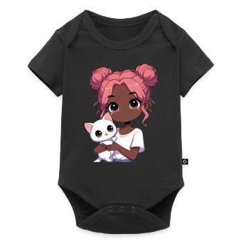 Anime African American Afro Anime Merch Stuff - Baby Premium short-sleeve bodysuit - black - Front