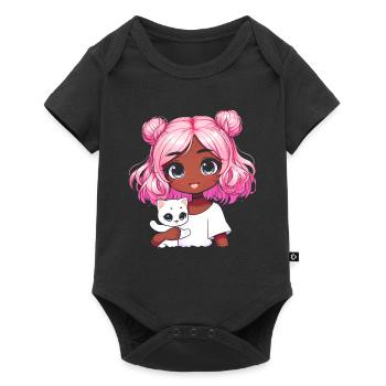 Anime African American Afro Anime Merch Stuff - Baby Premium short-sleeve bodysuit - black - Front