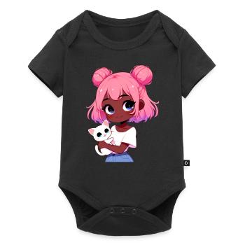 Anime African American Afro Anime Merch Stuff - Baby Premium short-sleeve bodysuit - black - Front