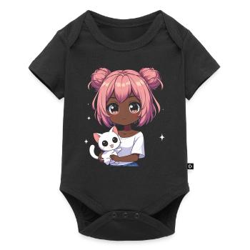 Anime African American Afro Anime Merch Stuff - Baby Premium short-sleeve bodysuit - black - Front