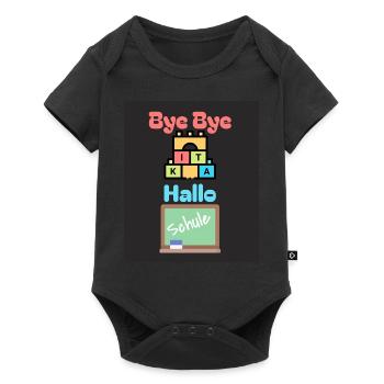 Bye bye Kita Hallo Schule Schulbeginn Einschulung - Baby Premium Kurzarmbody - Schwarz - Vorne