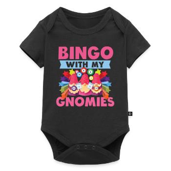 Bingo Mit Meinen Gnomies Lustiges Bingo - Baby Premium Kurzarmbody - Schwarz - Vorne