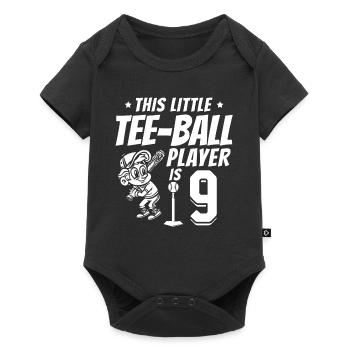 Tee-ball player 9th Birthday 9 Years Old Tee-ball - Baby Premium short-sleeve bodysuit - black - Front