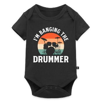 I'm Banging The Drummer Schlagzeugspieler - Baby Premium Kurzarmbody - Schwarz - Vorne