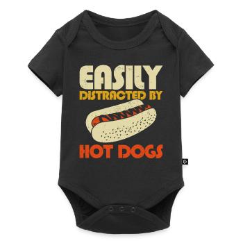 hot-dog adulte facilement distrait par - Body à manches courtes Premium Bébé - noir - Devant