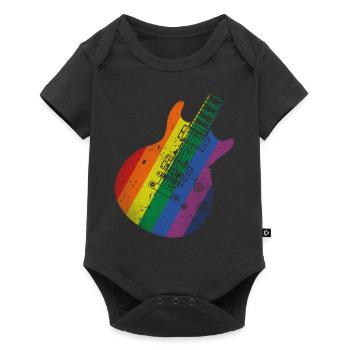 Pride Flag Gitarre - Baby Premium Kurzarmbody - Schwarz - Vorne