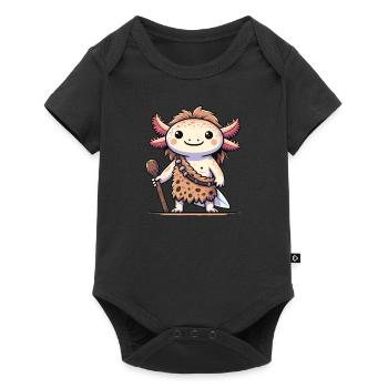 Drôle de costume d’homme des cavernes Axolotl - Body à manches courtes Premium Bébé - noir - Devant