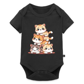 Stack of Kitty Cats Stack Kawaii Meowtain Anime - Baby Premium short-sleeve bodysuit - black - Front