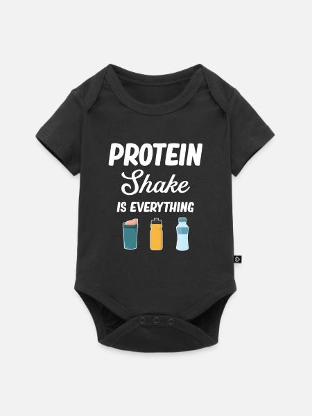 Protein-shake Ist Alles, Cardio-training, - Baby Premium Kurzarmbody - Schwarz