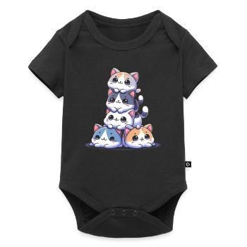 Stack of Kitty Cats Stack Kawaii Meowtain Anime - Baby Premium short-sleeve bodysuit - black - Front