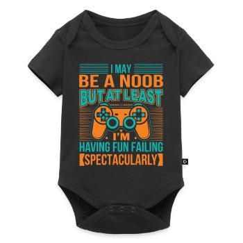 Je suis peut-être un noob, mais au moins je m’amuse Faili - Body à manches courtes Premium Bébé - noir - Devant