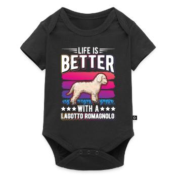 Life is better with Lagotto Romagnolo - Baby Premium short-sleeve bodysuit - black - Front