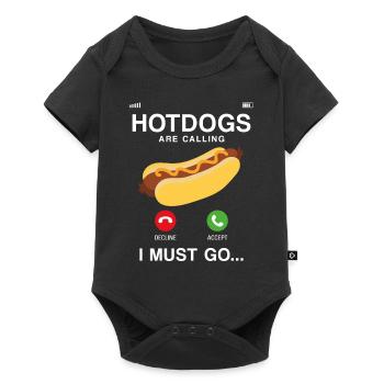 Hot Dog Adult Phone Display Hot - Baby Premium short-sleeve bodysuit - black - Front