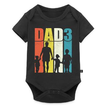 Père de trois enfants - Body à manches courtes Premium Bébé - noir - Devant