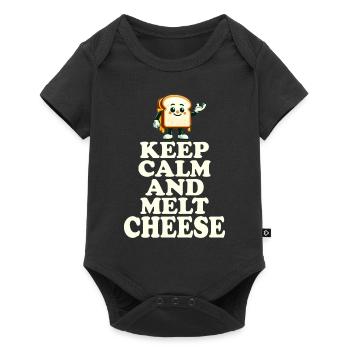 Keep Calm And Melt Cheese Fun Motif - Baby Premium short-sleeve bodysuit - black - Front