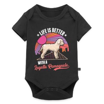 Life is better with Lagotto Romagnolo - Baby Premium short-sleeve bodysuit - black - Front