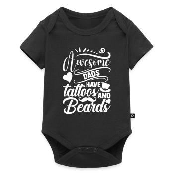 Les papas géniaux ont des tatouages et des barbes cadeau drôle - Body à manches courtes Premium Bébé - noir - Devant