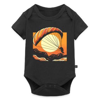Fallschirm bei Sonnenuntergang Fallschirmspringer - Baby Premium Kurzarmbody - Schwarz - Vorne