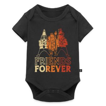 Hot Dog Adult Friends Forever - Baby Premium Kurzarmbody - Schwarz - Vorne