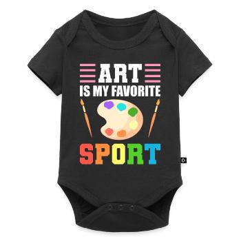 Art Is My Favorite Sport Kunstlehrer - Baby Premium Kurzarmbody - Schwarz - Vorne