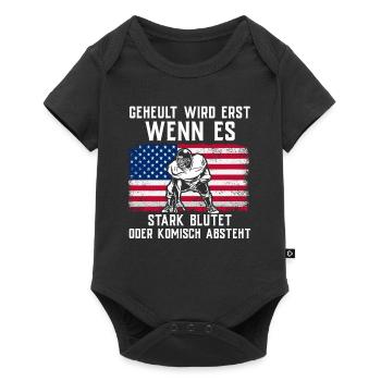 American Football Tshirt Herren Kinder Football - Baby Premium Kurzarmbody - Schwarz - Vorne
