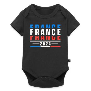 Supporter france cadeau sports - Body à manches courtes Premium Bébé - noir - Devant