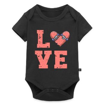 J’aime le skateboard pour un skateur - Body à manches courtes Premium Bébé - noir - Devant