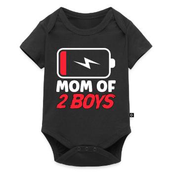 Maman de 2 garçons - Body à manches courtes Premium Bébé - noir - Devant