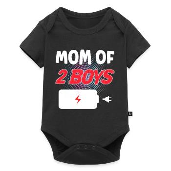 Mom of 2 boys - Baby Premium Kurzarmbody - Schwarz - Vorne
