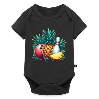 Bowling ball and pineapple - Baby Premium short-sleeve bodysuit - black - Front