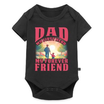 Dad My first Hero my Forever friend - Baby Premium short-sleeve bodysuit - black - Front