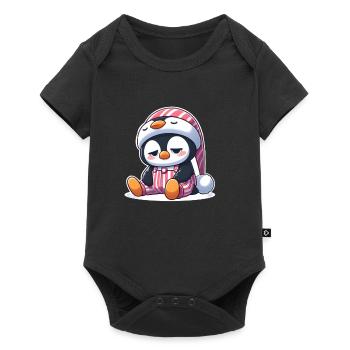 Pingouin endormi en pyjama - Body à manches courtes Premium Bébé - noir - Devant