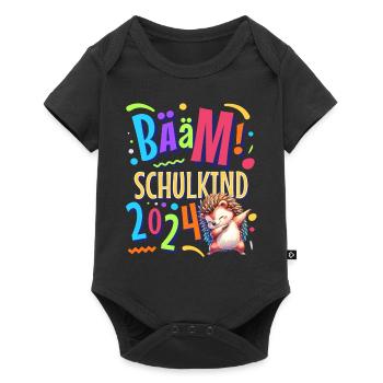 Bääm Schulkind 2024 Igel - Baby Premium Kurzarmbody - Schwarz - Vorne