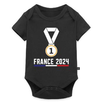 j'peux pas j'ai jeux tour eiffel France - Body à manches courtes Premium Bébé - noir - Devant