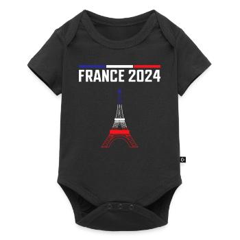 j'peux pas j'ai jeux tour eiffel France - Body à manches courtes Premium Bébé - noir - Devant