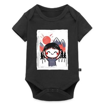 Funny, happy child in nature - Baby Premium short-sleeve bodysuit - black - Front
