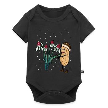 Erdnuss Frühling Schnee Garten Blumen Frost - Baby Premium Kurzarmbody - Schwarz - Vorne