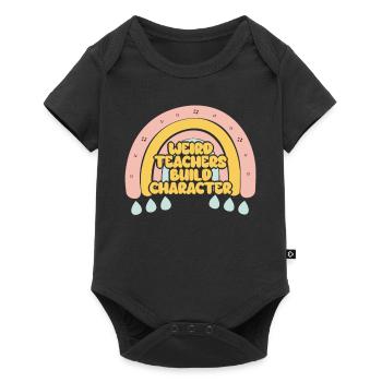 Des enseignants étranges construisent le caractère d’un enseignant - Body à manches courtes Premium Bébé - noir - Devant