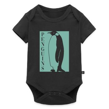 Pingouins, Empereur, Oiseau de mer, Roi, Amoureux des pingouins - Body à manches courtes Premium Bébé - noir - Devant