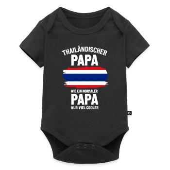 Thailändischer Papa wie normaler Papa nur cooler - Baby Premium Kurzarmbody - Schwarz - Vorne