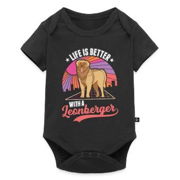 Life is better with a Leonberger - Baby Premium short-sleeve bodysuit - black - Front