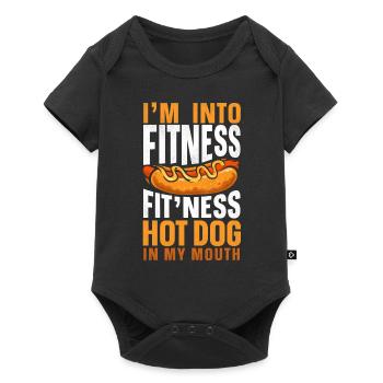 Hot Dog Adult Pun I'm Into Fitness - Baby Premium short-sleeve bodysuit - black - Front